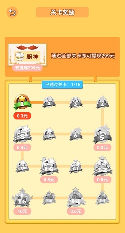 我的厨房红包版app通过全部关卡提现299元是真的吗？ 第1张