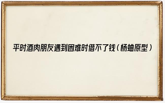 平时酒肉朋友遇到困难时借不了钱（杨蛐原型）