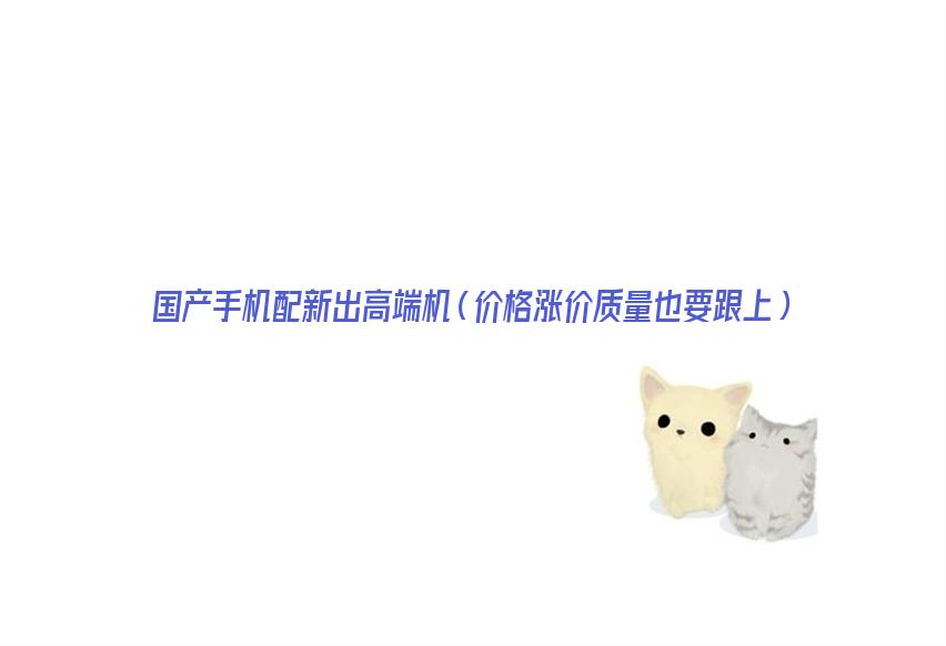 国产手机配新出高端机（价格涨价质量也要跟上）