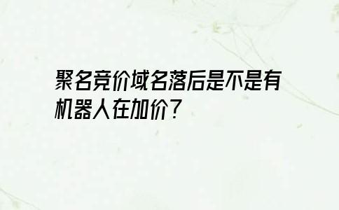 聚名竞价域名落后是不是有机器人在加价？